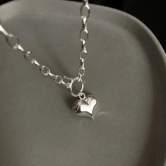 NEW 925 STERLING SILVER HEART CHAIN NECKLACE - Picture 5 of 5